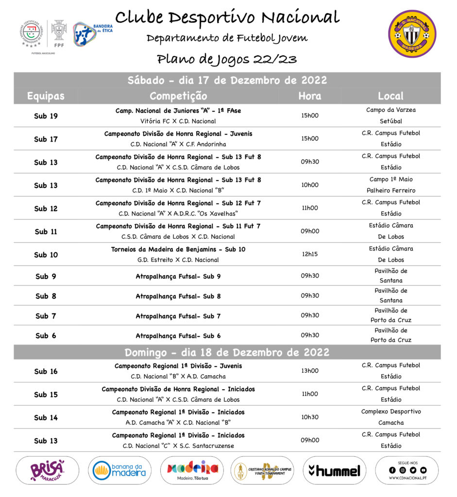 Agenda Desportiva, Sábado e domingo, 16 e 17 dezembro