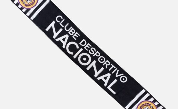 Cachecol listado preto CD Nacional