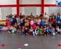 Comitiva alvi-negra distribuiu alegria na Escola B1+PE e Creche Lombo da Guiné